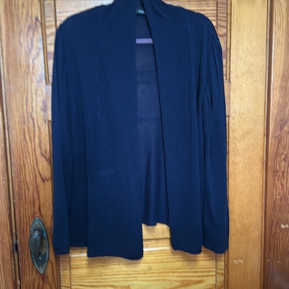 Nina Leonard Navy Blue open front sweater size Large - Picture 1 of 4